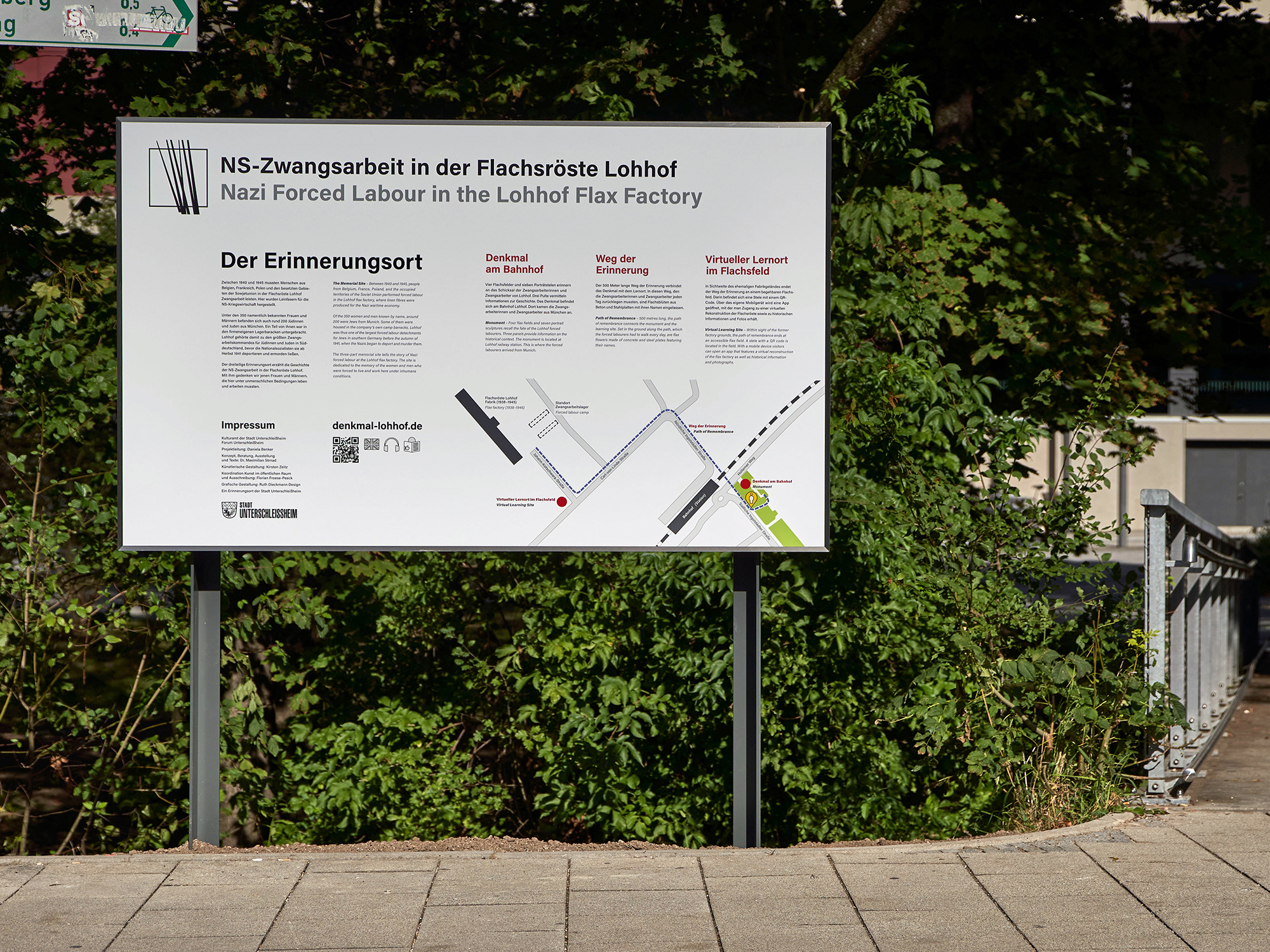 Erinnerungsort Flachsröste | Lohhof Orientierungstafel | © Florian Froese-Peeck